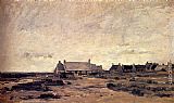 Charles-francois Daubigny Canvas Paintings - Le Village de Kerity en Bretagne